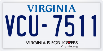 VA license plate VCU7511