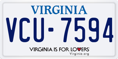 VA license plate VCU7594