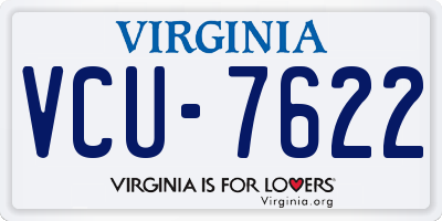 VA license plate VCU7622