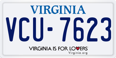 VA license plate VCU7623