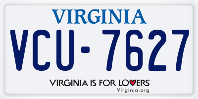VA license plate VCU7627