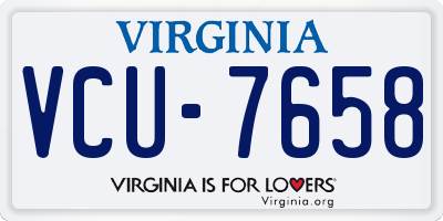 VA license plate VCU7658