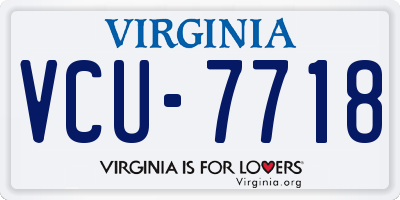 VA license plate VCU7718