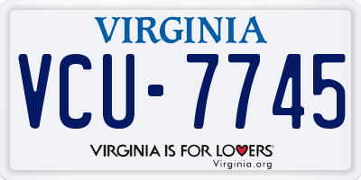 VA license plate VCU7745