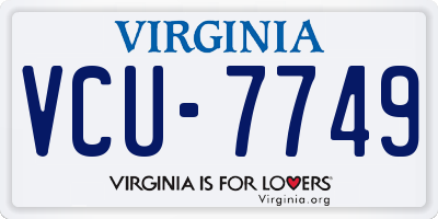 VA license plate VCU7749