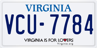 VA license plate VCU7784