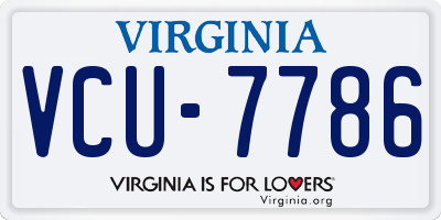 VA license plate VCU7786