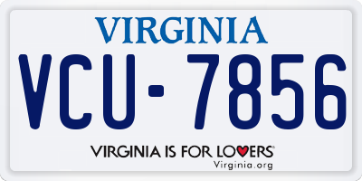VA license plate VCU7856