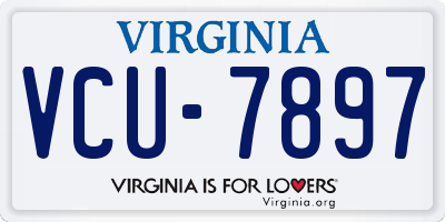 VA license plate VCU7897