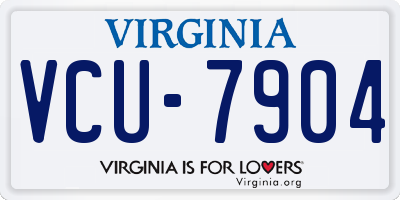 VA license plate VCU7904