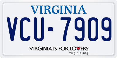 VA license plate VCU7909