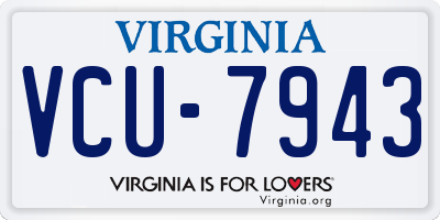 VA license plate VCU7943