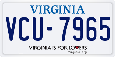 VA license plate VCU7965