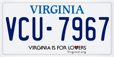 VA license plate VCU7967