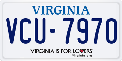 VA license plate VCU7970