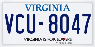 VA license plate VCU8047