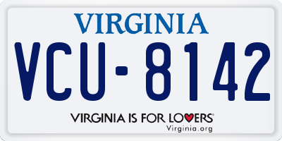 VA license plate VCU8142