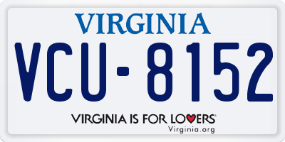 VA license plate VCU8152