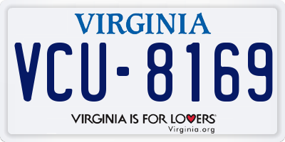 VA license plate VCU8169