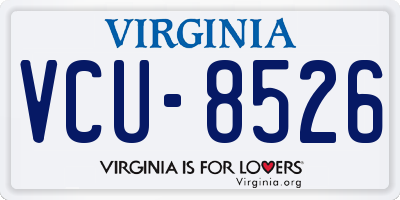 VA license plate VCU8526