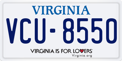 VA license plate VCU8550
