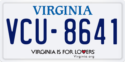 VA license plate VCU8641