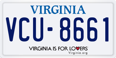 VA license plate VCU8661