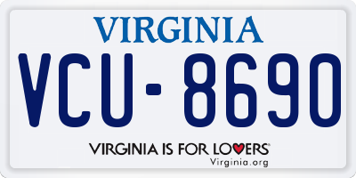 VA license plate VCU8690