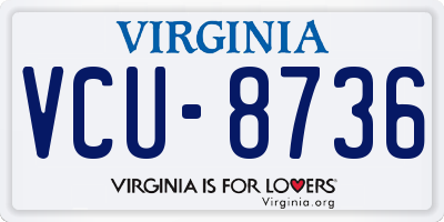 VA license plate VCU8736
