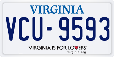 VA license plate VCU9593