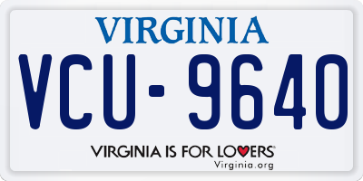 VA license plate VCU9640