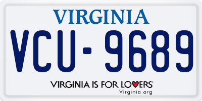 VA license plate VCU9689