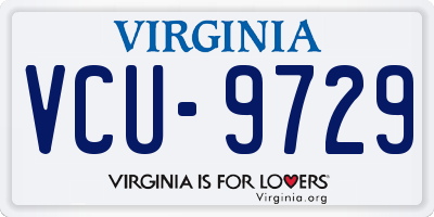 VA license plate VCU9729