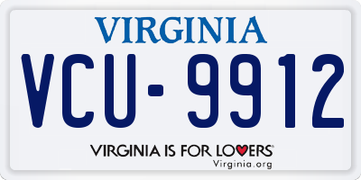 VA license plate VCU9912