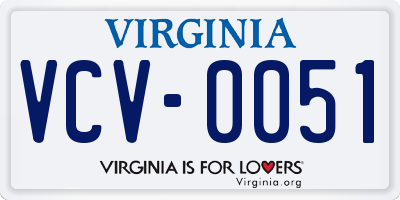 VA license plate VCV0051