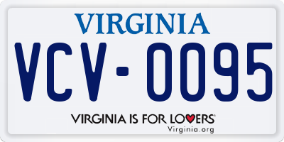 VA license plate VCV0095