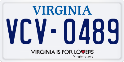 VA license plate VCV0489