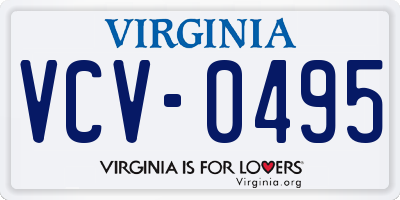 VA license plate VCV0495