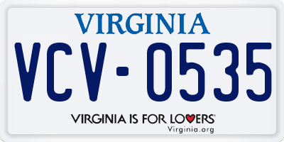 VA license plate VCV0535