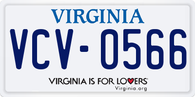 VA license plate VCV0566
