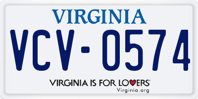 VA license plate VCV0574