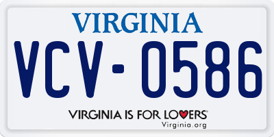 VA license plate VCV0586