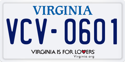 VA license plate VCV0601