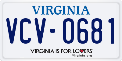 VA license plate VCV0681
