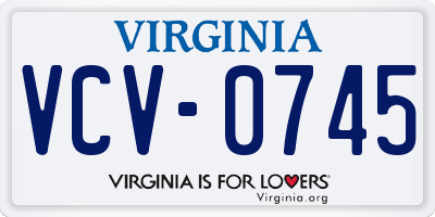 VA license plate VCV0745