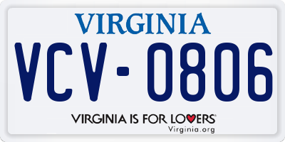 VA license plate VCV0806