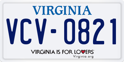 VA license plate VCV0821
