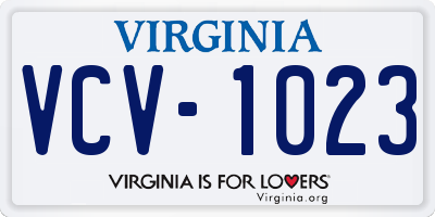 VA license plate VCV1023