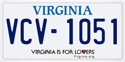 VA license plate VCV1051