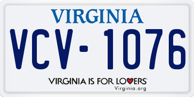 VA license plate VCV1076